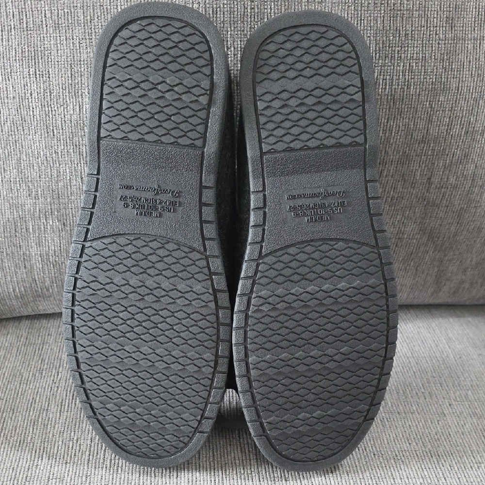 Men's Dluxe By Dearfoams Charcoal Gray Slippers, NWT, Size 9-10. - Picture 8 of 12